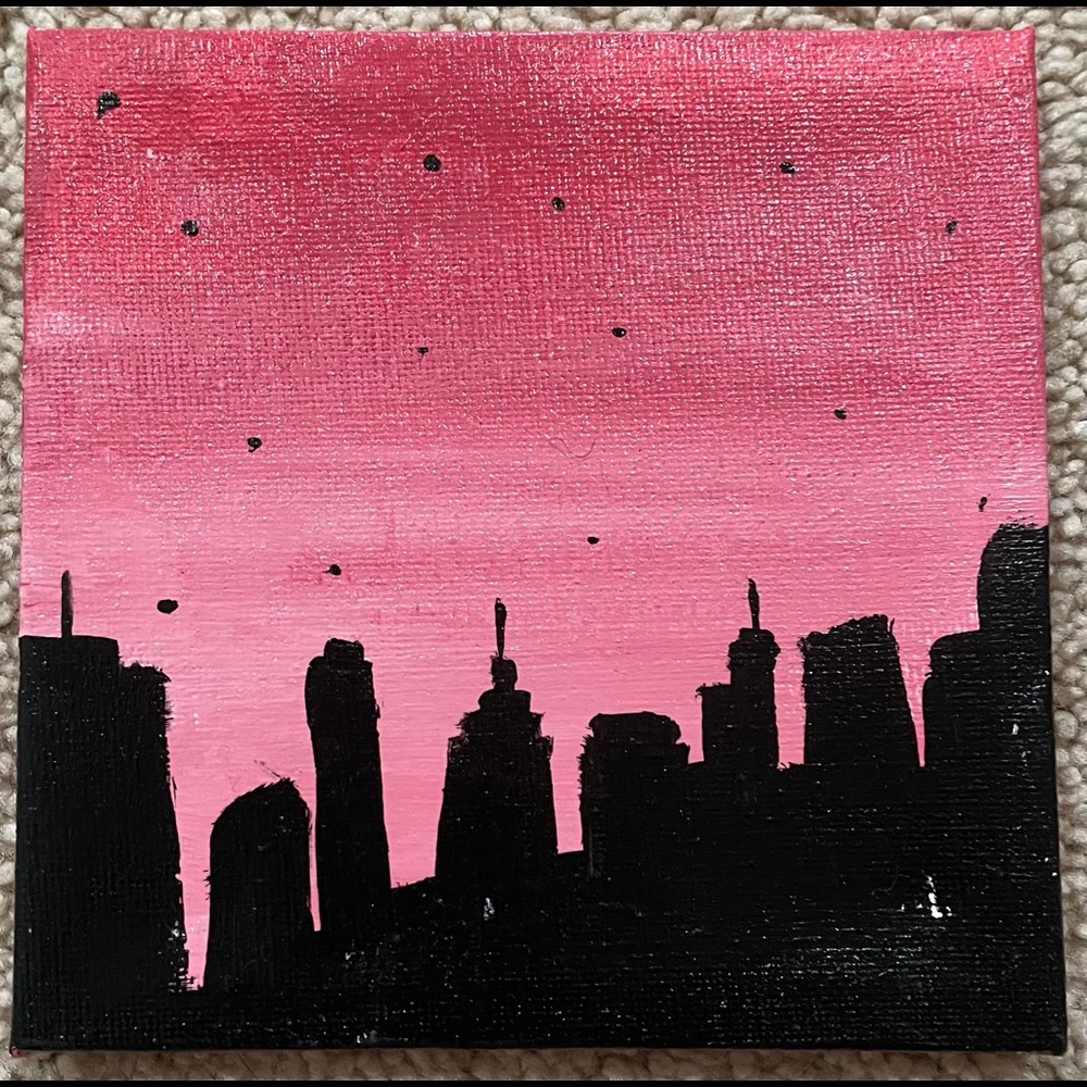 Night city painting